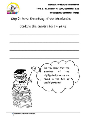 Student's Copy for Basic Introduction worksheet - An accident at home - Worksheet Wizard