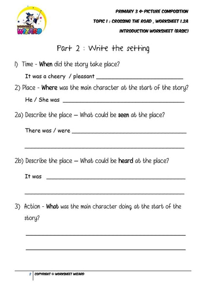 Student's Copy for Basic Introduction worksheet - Crossing the road - Worksheet Wizard