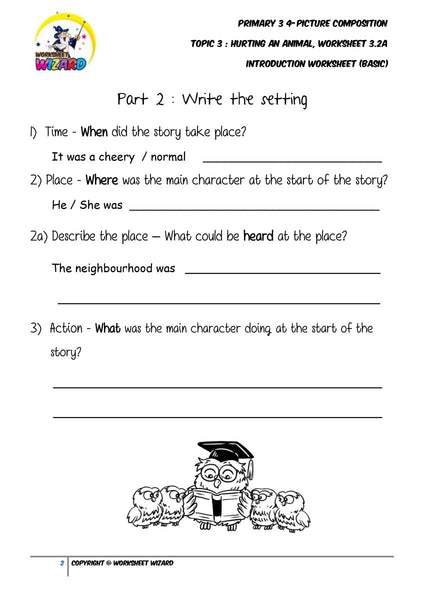 Student's Copy for Basic Introduction worksheet - Hurting an animal - Worksheet Wizard