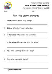 Student's Copy for Story planning worksheet - An accident at home - Worksheet Wizard