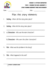 Student's Copy for Story planning worksheet - Crossing the road - Worksheet Wizard