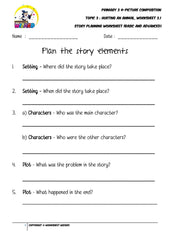 Student's Copy for Story planning worksheet - Hurting an animal - Worksheet Wizard