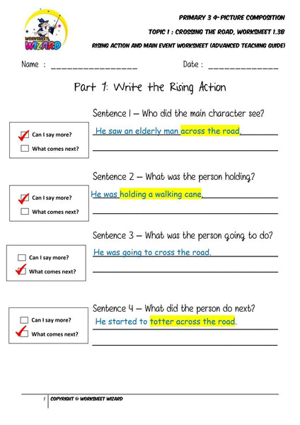 Teaching Guide for Advanced Body worksheet - Crossing the road - Worksheet Wizard