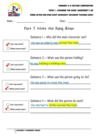 Teaching Guide for Advanced Body worksheet - Crossing the road - Worksheet Wizard