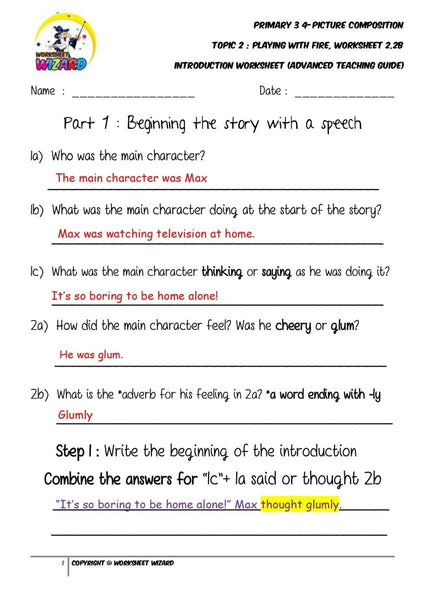 Teaching Guide for Advanced Introduction worksheet - Playing with fire - Worksheet Wizard