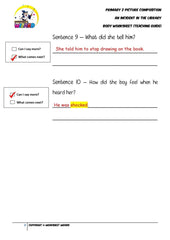 Teaching Guide for Body Worksheet - An incident in the library - Worksheet Wizard