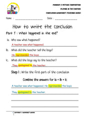 Teaching Guide for Conclusion Worksheet - Playing in the canteen - Worksheet Wizard