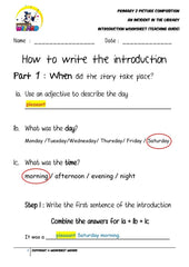 Teaching Guide for Introduction Worksheet - An incident in the library - Worksheet Wizard