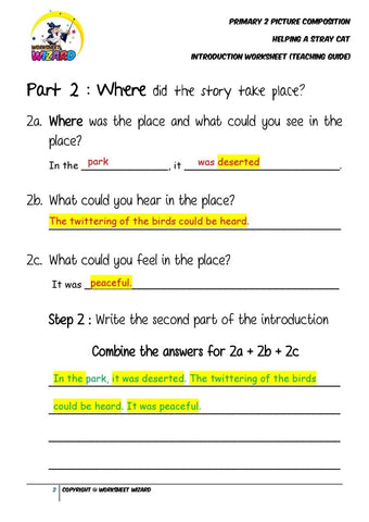 Teaching Guide for Introduction Worksheet - Helping a stray cat - Worksheet Wizard