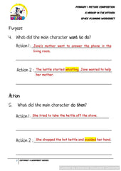 Teaching Guide for SPACE Planning worksheet for A Mishap in the Kitchen - Worksheet Wizard