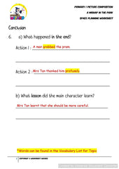 Teaching Guide for SPACE Planning worksheet for A Mishap in the Park - Worksheet Wizard