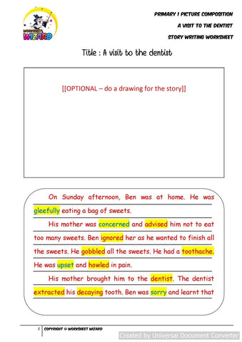 Teaching Guide for SPACE Planning worksheet for A visit to the dentist - Worksheet Wizard