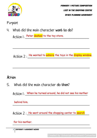 Teaching Guide for SPACE Planning worksheet for Lost in the shopping centre - Worksheet Wizard