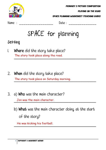 Teaching Guide for SPACE Planning Worksheet - Playing on the road - Worksheet Wizard