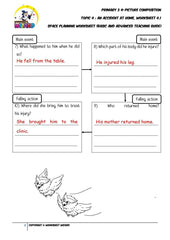 Teaching Guide for Story planning worksheet - An accident at home - Worksheet Wizard