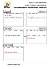 Teaching Guide for Story planning worksheet - Playing with fire - Worksheet Wizard