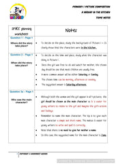 Topic Notes for A Mishap in the Kitchen - Worksheet Wizard