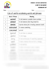 Vocabulary List for topic A visit to the dentist - Worksheet Wizard