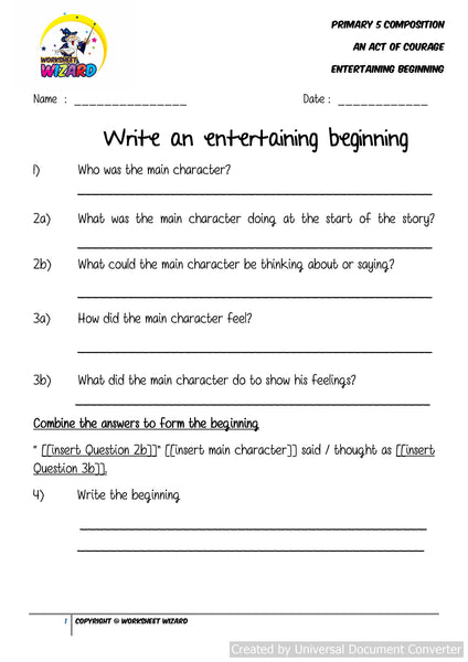 Primary 5 Worksheets