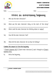 Write a Captivating Beginning for an act of courage - Worksheet - Worksheet Wizard